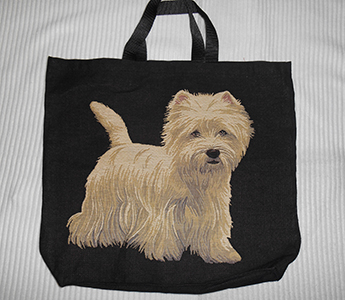 Svart brkasse i gobelng, enfrgad baksida. 41 x 37 cm. Pris: 250:- inkl frakt